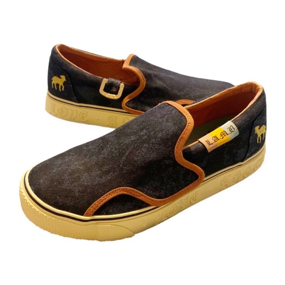 Gwen Stefani L.A.M.B. Royal Elastics Katella Tex Navy Python Slip on sne…